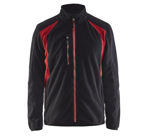 Veste micropolaire noir/rouge
