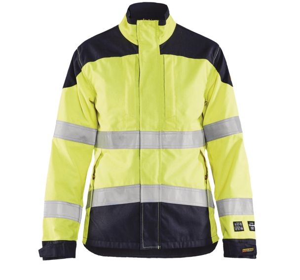 Veste multinormes inhérent femme jaune fluorescent/marine