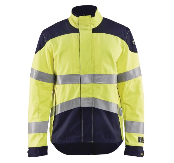 Veste multinormes inhérent jaune fluorescent/marine