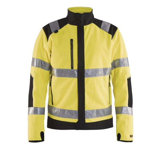 Veste polaire coupe-vent haute visibilité jaune fluorescent/noir