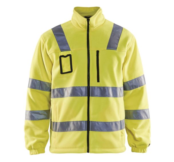 Veste polaire haute visibilité jaune fluorescent, doublure nylon