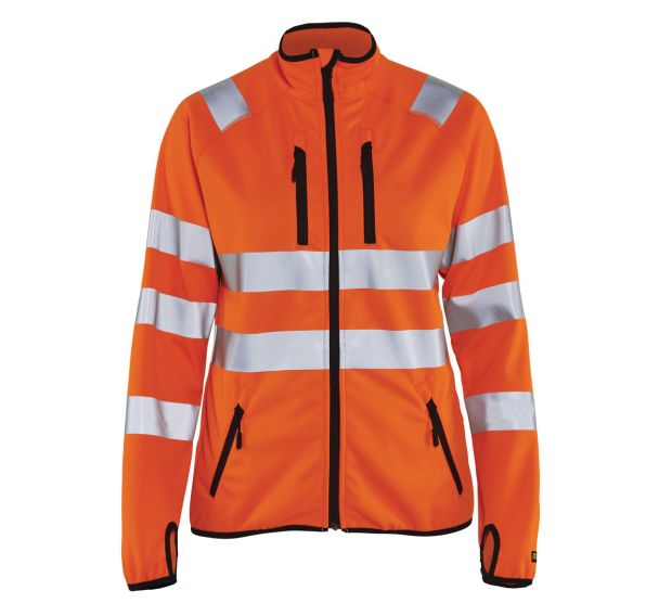Veste softshell haute visibilité femme orange fluorescent