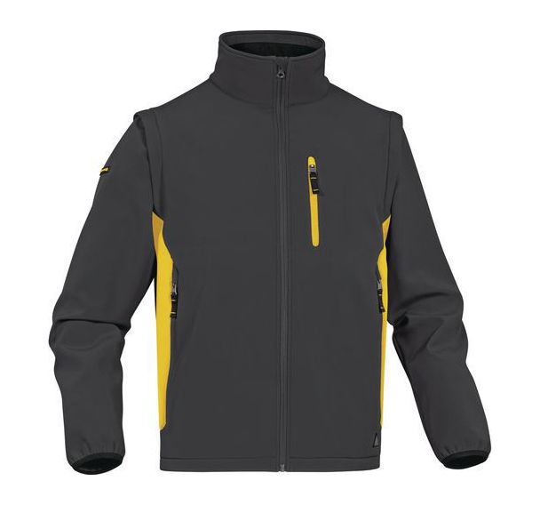 Veste softshell manches amovibles MYSEN2 - Gris/jaune