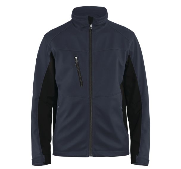 Veste softshell marine foncé/noir, col molletonné