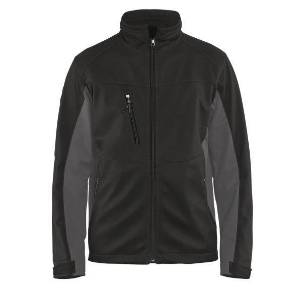 Veste softshell noir/gris foncé, col molletonné