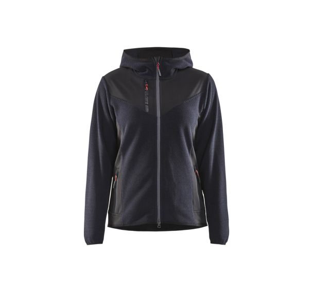 Veste tricotée avec softshell femme bleu foncé/noir - Blåkläder