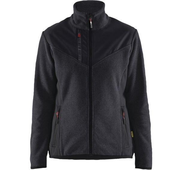 Veste tricotée avec softshell femme gris anthracite/noir - M