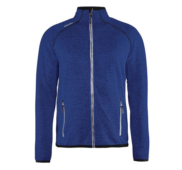 Veste tricotée bleu roi/blanc