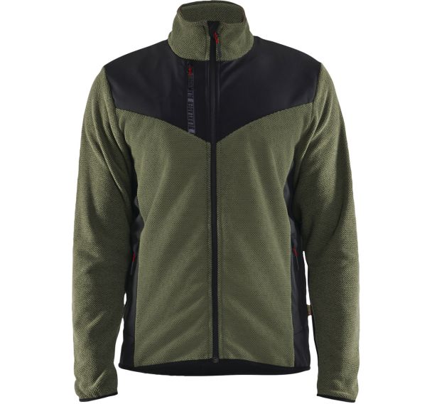 Veste tricotée vert foncé noir - S