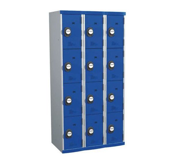 Vestiaire 12 cases Seamline Optimum® - 3 colonnes 300 mm socle - Acial
