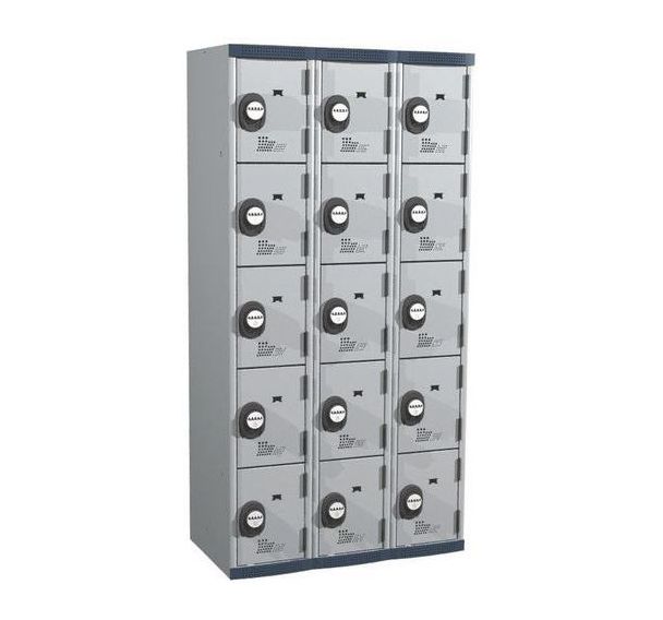 Vestiaire 15 cases Seamline Optimum® - 3 colonnes 300 mm socle - Acial