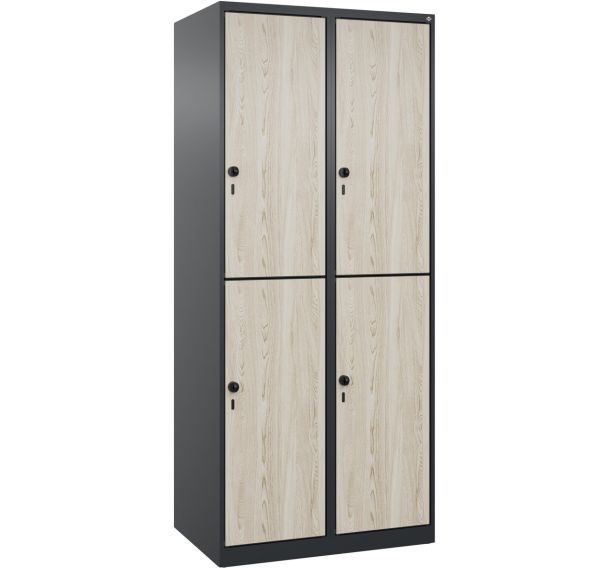 Vestiaire 2 niveaux Evolo PLUS-4 casiers-RAL7021