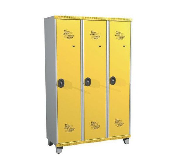 Vestiaire 3 colonnes Seamline Optimum® 400 mm sur pieds - Acial