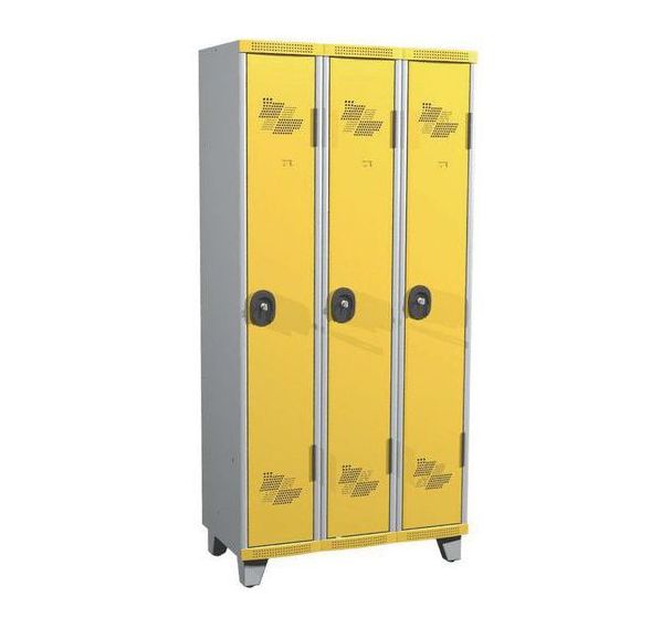 Vestiaire 3 colonnes Seamline Optimum® Largeur 300 mm sur pieds- Acial
