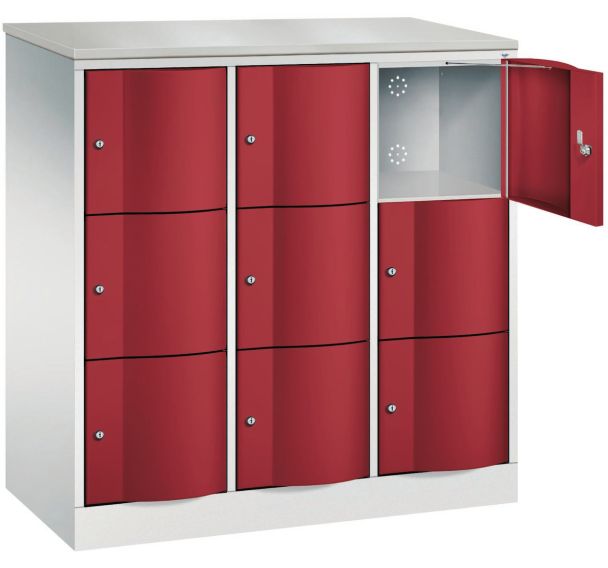 Vestiaire 6 et 10 cases antivandalisme - 3 colonnes - Sur socle - CP