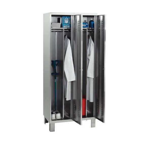 Vestiaire inox 1 à 3 colonnes - Industrie salissante - Sur pieds