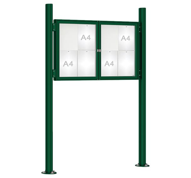 Vitrine 1000 double battant poteaux Quatro initiaux platines - Procity