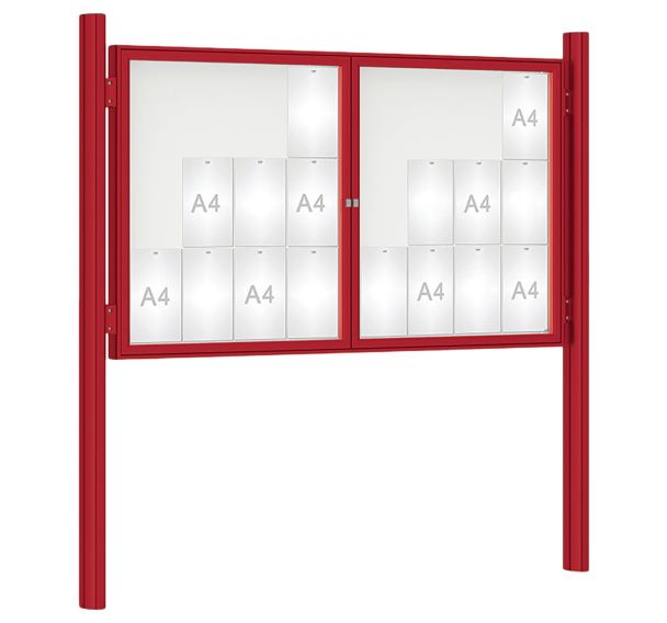 Vitrine 1000 double battant poteaux Quatro initiaux scellement Procity