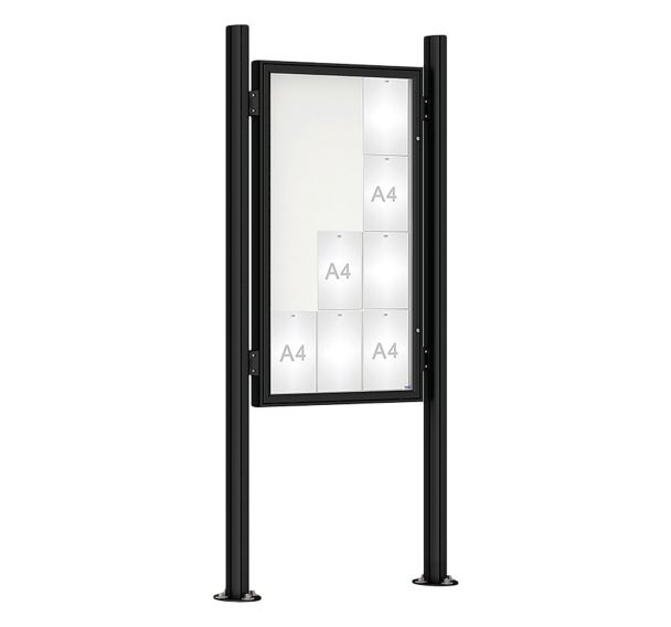 Vitrine 1000 poteaux Quatro initiaux platines - Procity