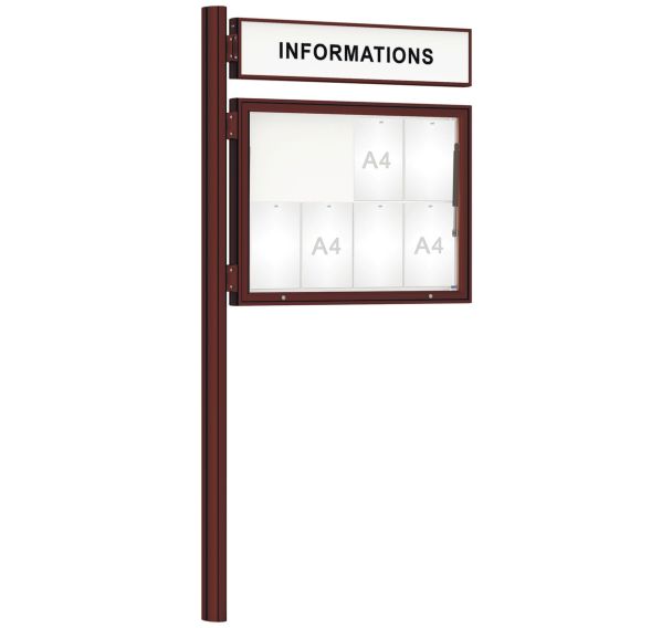 Vitrine 1000 titre poteau Quatro complémentaire scellement - Procity