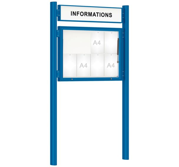 Vitrine 1000 titre poteaux Quatro initiaux scellement - Procity