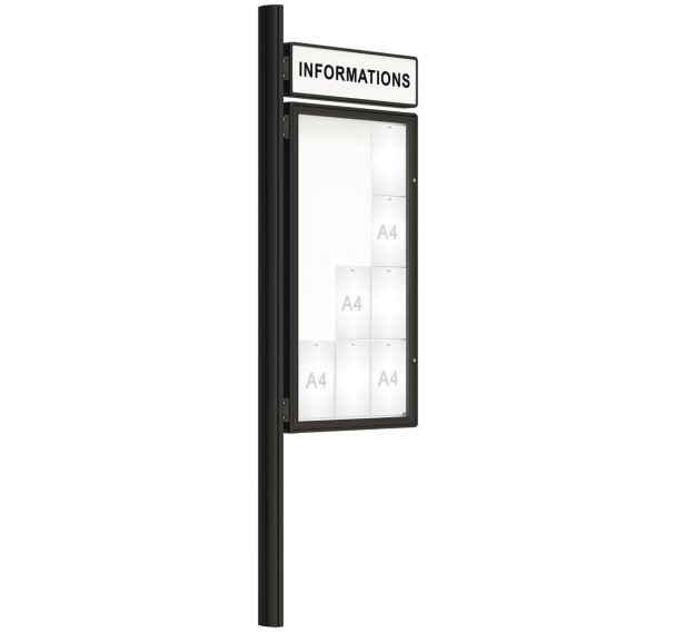 Vitrine 2000 titre poteau Quatro complémentaire scellement - Procity