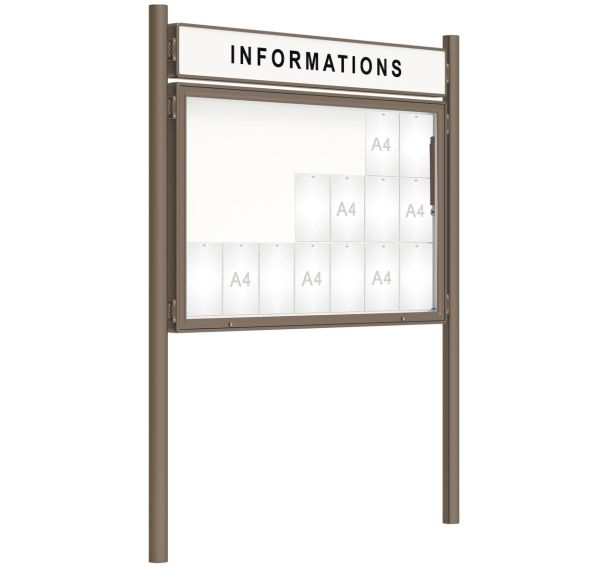 Vitrine 2000 titre poteaux initiaux Ø 76 mm scellement - Procity