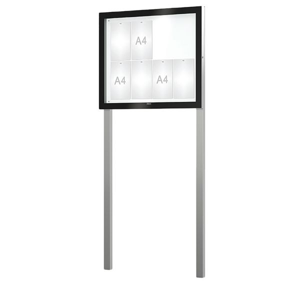 Vitrine Edge épaisseur 54 mm sur poteaux - Procity