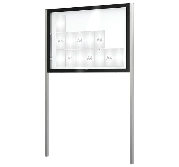 Vitrine Edge épaisseur 80 mm sur poteaux - Procity