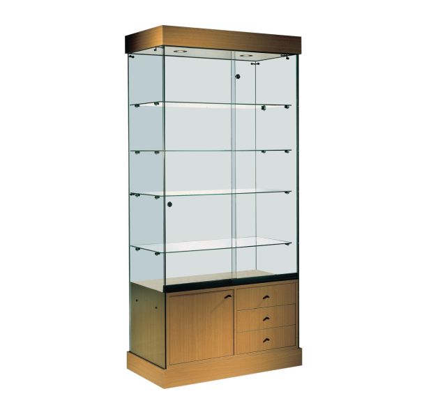 Vitrine Faggio - Avec armoire basse Lxhp: 90 x 182 x 46 cm