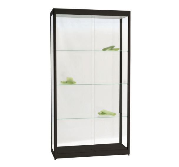 Vitrine Rectangle - Avec éclairage socle Noir