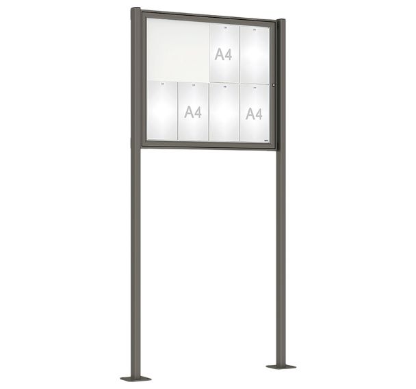 Vitrine Tradition simple battant poteaux initiaux platines - Procity