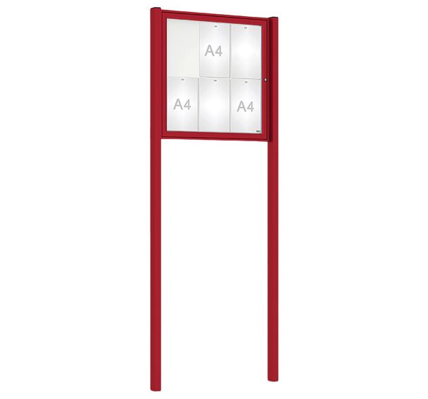 Vitrine Tradition simple battant poteaux initiaux scellement - Procity