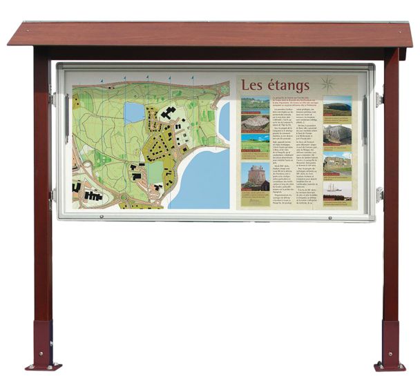 Vitrine aluminium et bois 27 A4 - double face