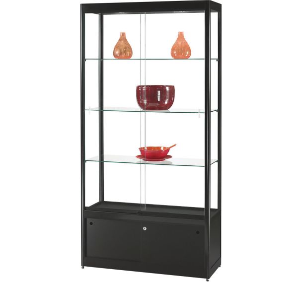 Vitrine d'exposition - 1000 x 400 x 2000 mm et placard - Manutan Expert