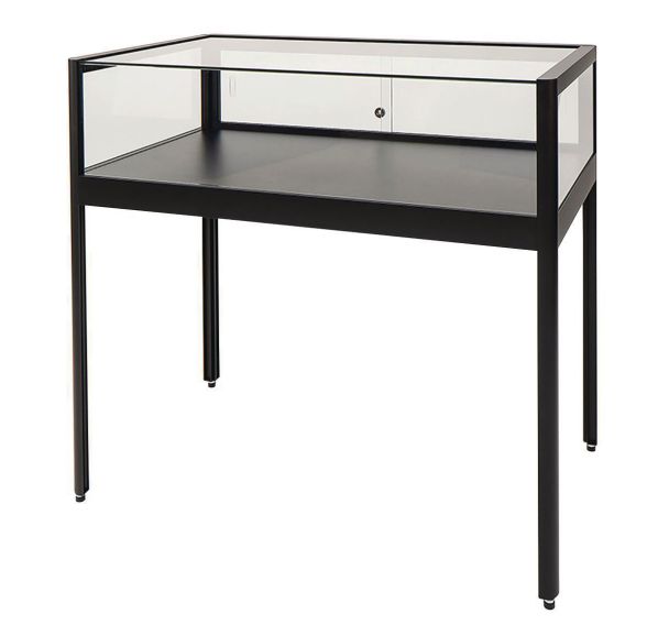 Vitrine d'exposition 1000 x 600 x 920 mm sur pied - Noir