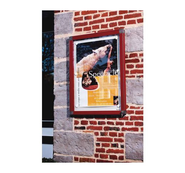 Vitrine d'extérieur Antares à l'italienne - Fond aluminium - Porte en verre de sécurité