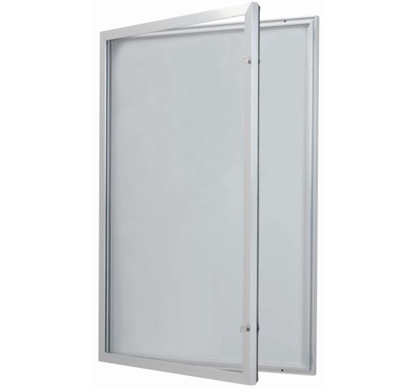 Vitrine d'exterieur porte battante - Fond aluminium - Porte en verre de sécurité - Serrure différente