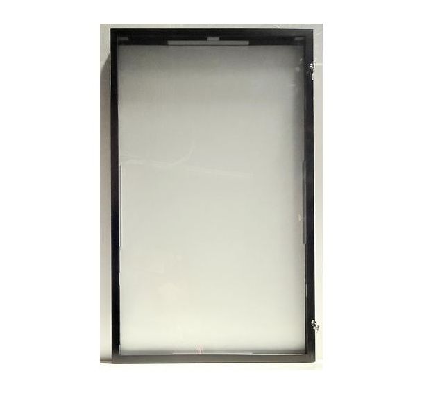 Vitrine d'exterieur porte battante - Fond aluminium - cadre noir - AME