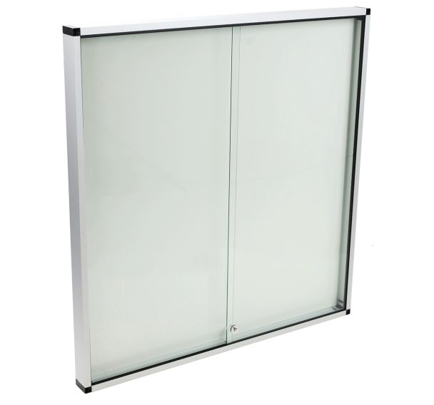Vitrine d'intérieur 2 portes - Fond aluminium - Manutan Expert