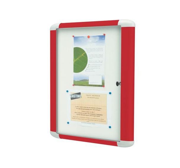 Vitrine d'intérieur Couleur - Fond aluminium - Porte en verre de sécurité