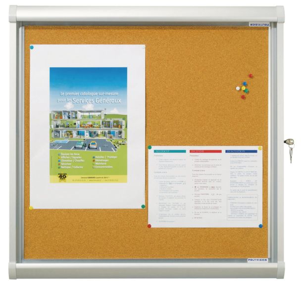 Vitrine extérieur Leader - Fond liège - Porte en plexiglass - Vanerum