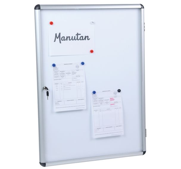 Vitrine d'intérieur Manutan 1 porte - Fond aluminium - Manutan Expert