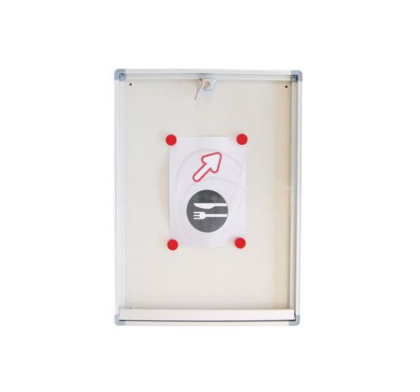 Vitrine d'intérieur Phoenix - Fond aluminium - Porte en plexiglass