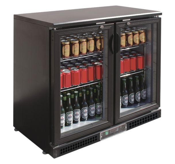 Vitrine de présentation boissons - 2 portes battantes - 254L- PUB250