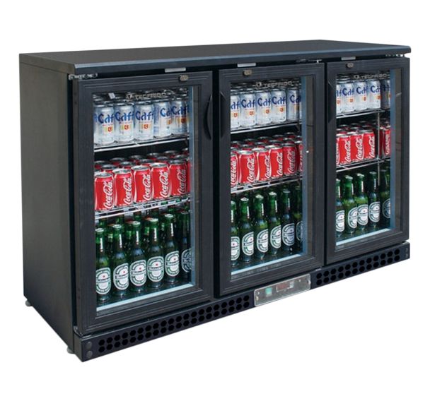 Vitrine de présentation boissons - 3 portes coulissantes - 382L- PUB315-PS