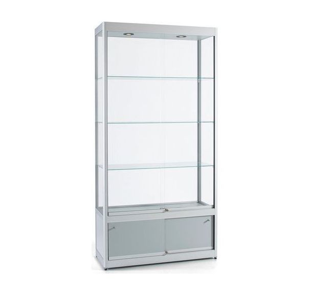 Vitrine exposition avec rangement - 100x40x200 cm - Sarazino