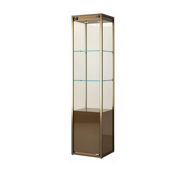 Vitrine exposition avec rangement - 45x45x190 cm - Sarazino Vitrines