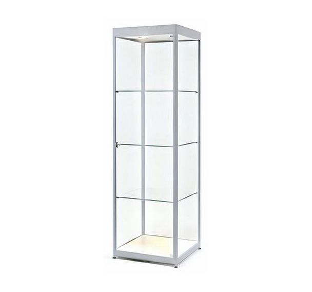 Vitrine exposition colonne 50 x 50 x 200 cm Blanc
