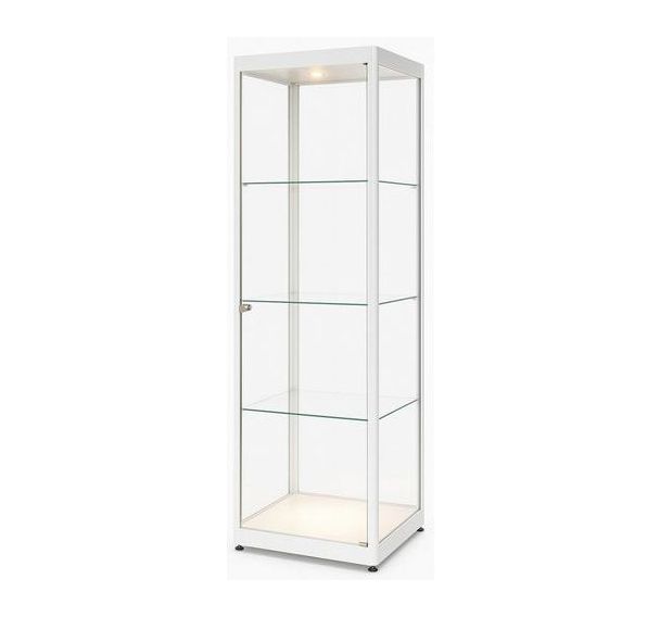 Vitrine exposition colonne 50 x 50 x 200 cm Blanc